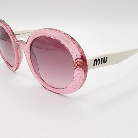 Miu Miu Pink Glitter Sunglasses - Picture 8 of 8